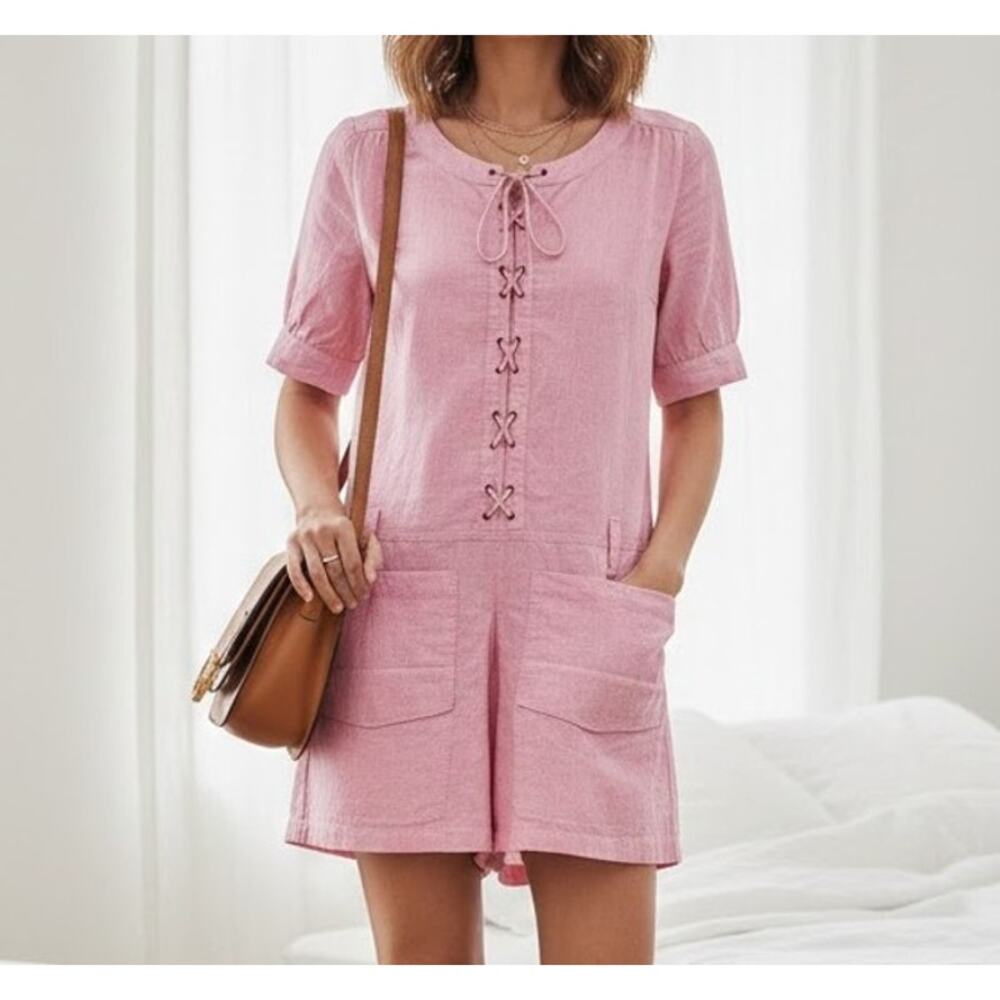 See by Chloé Parisian Style Pink Cotton Romper